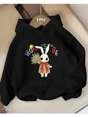 Touz Moda Works Rabbit Kids 3 Iplik Kalın Sweet Hoodie
