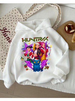 Touz Moda Christmas Young Kpop Demon Hunters 3 Iplik Kalın Sweet Hoodie