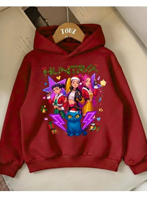 Touz Moda Christmas Young Kpop Demon Hunters 3 Iplik Kalın Sweet Hoodie