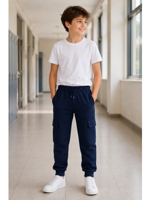 Beniizle Unisex Çocuk Kompakt Komando Cepli Eşofman Altı
