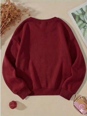 Touz Moda Christmas Design 3 Iplik Kalın Young Bisiklet Yaka Sweatshirt