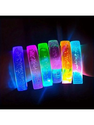 Mey İthalat Mor LED Işıklı Baskı Yapılabilen Pilli Bileklik Bilezik 1,5 cm Genişlik