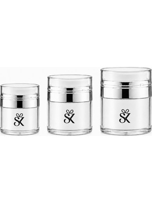 Baderin 3 Adet farkli boylarda Havasız Pompa Vakumlu Yeniden Doldurulabilir, Seyahat Için Taşınabilir Kozmetik Krem Kutusu 50ml 30ml 15 ml. 3 lü set