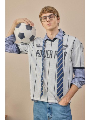 DeFacto Loose Fit Baskılı Kısa Kollu Polo Tişört G4269AX26AU