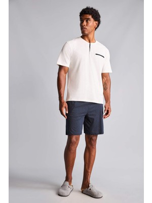 DeFacto %100 Pamuk New Regular Fit Kısa Kollu Bisiklet Yaka 2'li Pijama Takımı H7426AX26AU