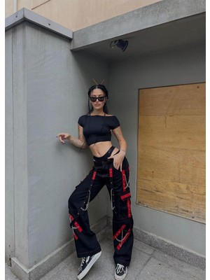 Touz Moda Y2K Touz Chain Street Wear Tactical Kargo Cepli Oversize Unisex Pantolon
