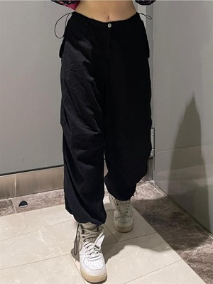 Touz Moda Dompuleri Moda Siyah Tactical Gabardin Kumaş Unisex Pantolon