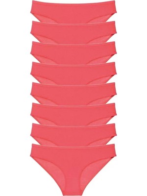 sbodurhome 8 Adet Süper Eko Set Likralı Kadın Slip Külot Fuşya