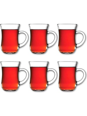 Belirtilmemiş Pasabahce Paşabahçe 6 Lı Cam Kulplu Keyif Çay Bardağı