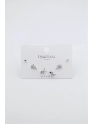 sbodurhome Çoklu Set Küpe - Gümüş