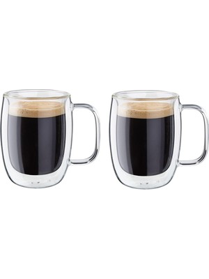 Belirtilmemiş Zwilling Sorrento Çift Camlı Kulplu 2'li Espresso Bardak Seti, 134 Ml, Cam, Şeffaf Cam