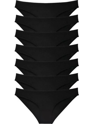 sbodurhome 7 Adet Süper Eko Set Likralı Kadın Slip Külot Siyah