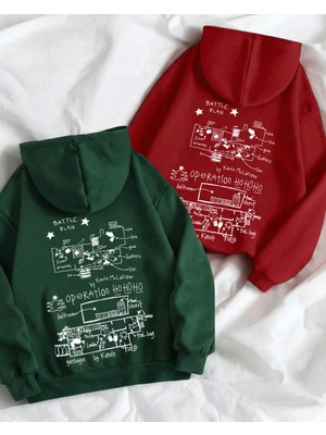 Touz Moda Merry Christmas Oversize Kapüşonlu Sweatshirt Hoodie