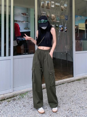 Touz Moda Yeşil Tactical Paraşüt Kumaş Pantolon