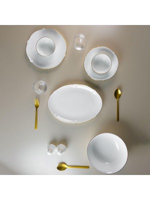 Belirtilmemiş Evaliza Magnolia Gold 60 Parça 12 Kişilik Yemek Takımı