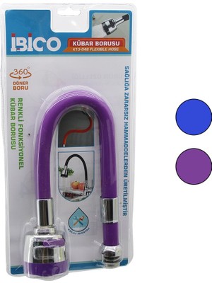 sbodurhome Metal - Renkli Silikon Kaplı Kubar - Batarya Borusu Topaç Başlık= Kademeli 360 Derece Yaylı Vak