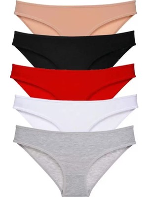 sbodurhome 5 Adet Süper Eko Set Likralı Kadın Slip Külot Çok Renkli