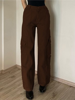 Touz Moda Grandükkan Y2K Koyu Kahve Kargo Pantolon
