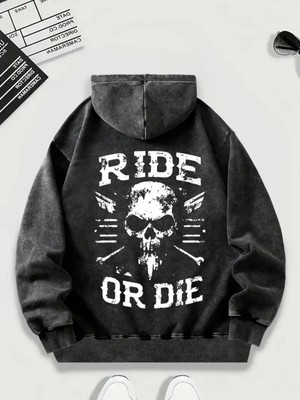 Touz Moda Ride Or Die Kapüşonlu Sweatshirt Hoodie