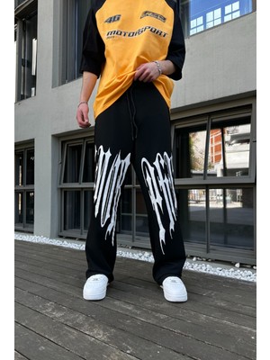 Touz Moda Sokak Tarzı Baskılı Unisex Baggy Eşofman