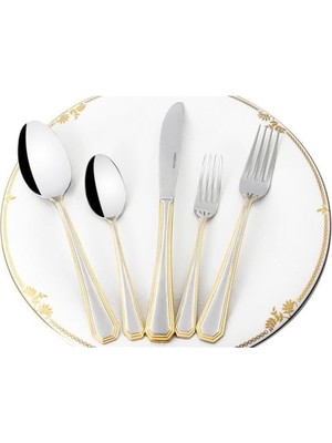 Belirtilmemiş Mikasa Moor Classico Gold 30 Parça Çatal Kaşık Seti