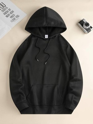 Touz Moda Venomous Baskılı Siyah Kapşonlu Sweatshirt