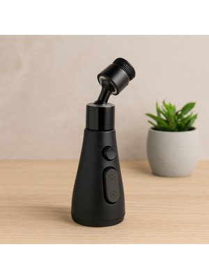 sbodurhome 360° 3 Mod Yağmur Püskürtme Musluk Ucu Siyah