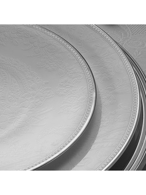 Belirtilmemiş Evaliza Paisley Platin 60 Parça 12 Kişilik Yemek Takımı