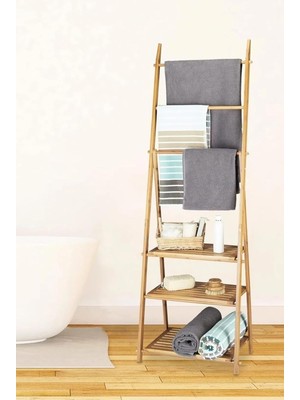 Belirtilmemiş Digithome Bambu 3 Raflı Havlu Askısı Banyo Düzenleyici Havluluk Organizer DB-0006