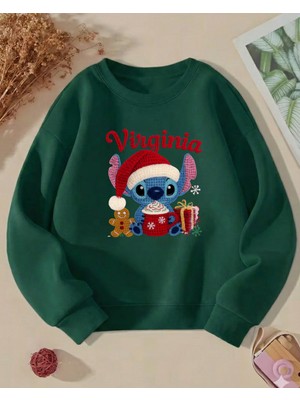 Touz Moda Christmas Design 3 Iplik Kalın Young Bisiklet Yaka Sweatshirt