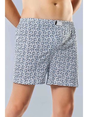 sbodurhome Erkek Penye Empirme Boxer Desenli Büyük Beden - 1277A