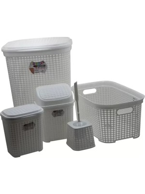 sbodurhome Petek 5 Li Banyo Çeyiz Seti -MRD307-DV