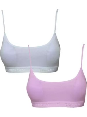 sbodurhome Pedli Ip Askılı Beyaz ve Pembe Büstiyer 2 Adet