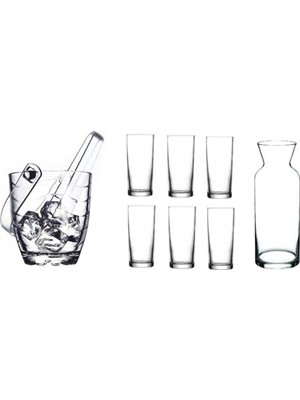 Belirtilmemiş Pasabahce Paşabahçe Rakı Bardak 9 Parça Rakı Bardağı Buz Kovası Seti