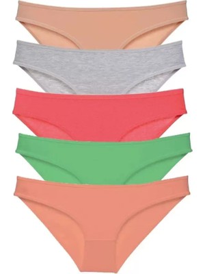 sbodurhome 5 Adet Eko Set Likralı Kadın Slip Külot Soft Renkler