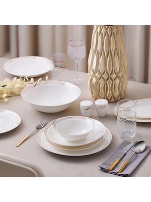 Belirtilmemiş Aryıldız Crystal Provence Gold 56 Parça 12 Kişilik Yemek Takımı Renkli