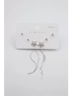 sbodurhome Çoklu Set Küpe - Gümüş
