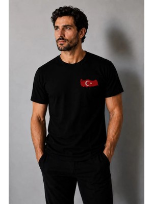 İncili Tekstil Türkiye Temalı Dünya Kupası Baskılı Slim Fit Unisex Tişört %100 Pamuklu Penye Dijital Baskı