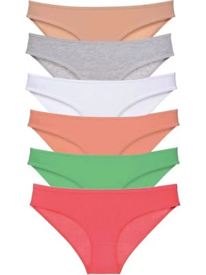 sbodurhome 6 Adet Süper Eko Set Likralı Kadın Slip Külot Renk 6