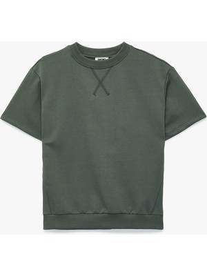 Koton Bisiklet Yaka Pamuklu Kısa Kollu Oversize Sweatshirt