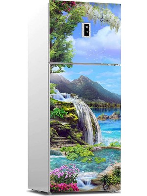 Belirtilmemiş Buzdolabı Sticker Kaplama Dolap Kaplama Etiketi Göl Çiçekler
