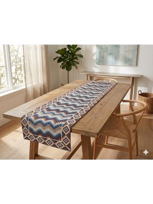 Believe Etnik Jakarlı Dokuma Goblen Dekoratif  Şönil Kilim Runner 45*110