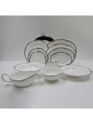 Belirtilmemiş Evaliza Versailles Platin 60 Parça 12 Kişilik Yemek Takımı