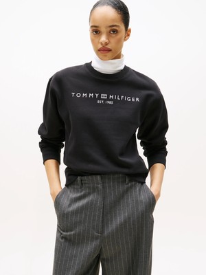 Tommy Hilfiger Kadın Siyah Tommy Hilfiger Mdrn Reg Corp Logo C, Bds Siyah Kadın Sweatshirt