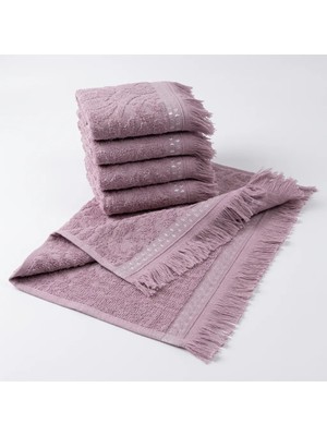 Botti Home %100 Pamuk Jakarlı 5’li Mutfak Havlusu Seti, Lavabo Kenarı Misafir El Havlusu 30 × 45 cm, Çeyizlik Küçük Boy 5 Parça El Havlusu