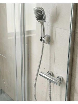 Eco Lounge Siyah Duş Başlığı Seti Spiral Hortumlu El Duşu ve Duvar Askısı Banyo Seti