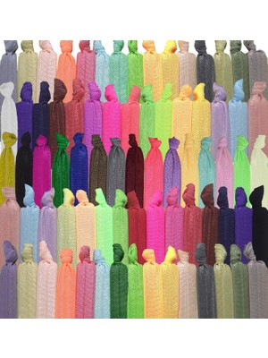 Belirtilmemiş 79STYLE 300 Adet Elastik Saç Bağı, Düz, Buruşmaz, Bırakmayan Kurdele, At Kuyruğu Tutucu, Toplu