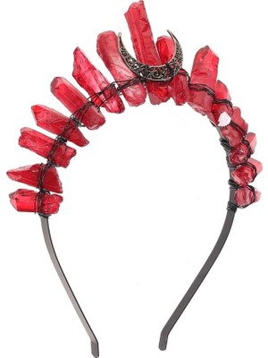 Belirtilmemiş Bubbmi Kristal Taç Taç Saç Bandı Boho Ham Kuvars Yapay Elmas Cadı Gelin Başlığı Kadın Kız Wiccan Co