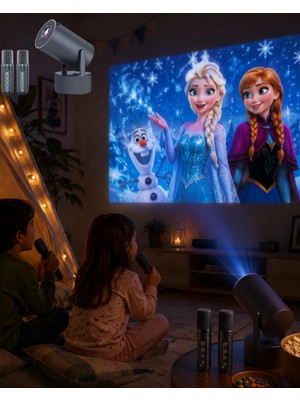 Eco Lounge Karaoke Mikrofonlu Akıllı Projeksiyon Cihazı Wifi Bluetooth Destekli