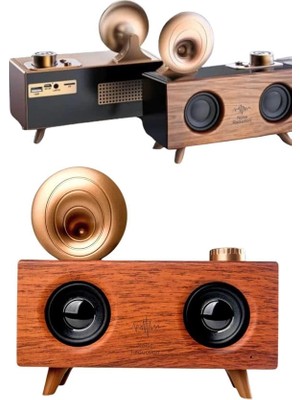 Eco Lounge Gramafon Radyo Bluetooth Hoparlör Nostaljik Radyo Fm Radyo